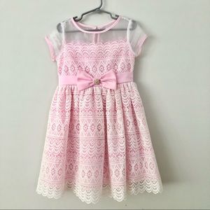 Rare Editions Pink Lace Overlay Dress